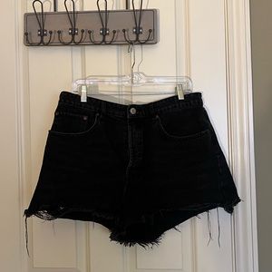 Zara black high waist jean shorts